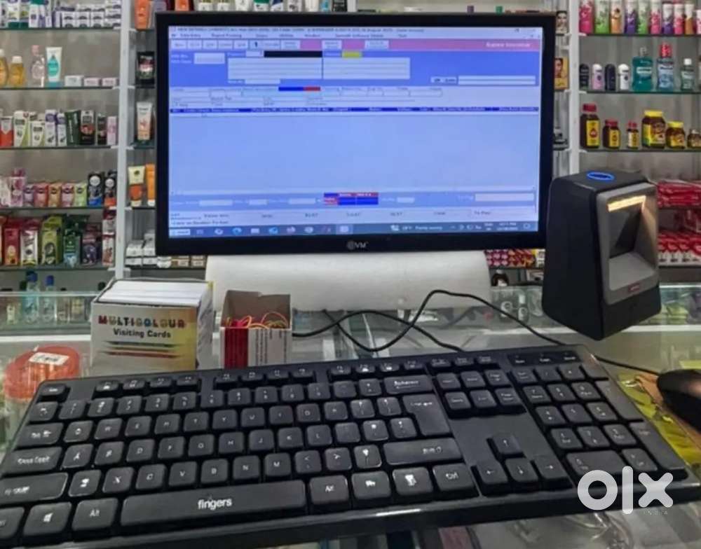 2 Computer set and scanner or barcode printer