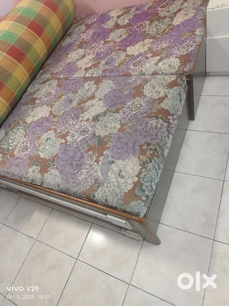 Bed cum diwan with mattress and storage