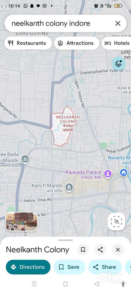 Ground floor House for Rent at Neelkanth Colony Indore Near Rajwada