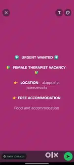 Wanted female therapist for luxury wellness center
