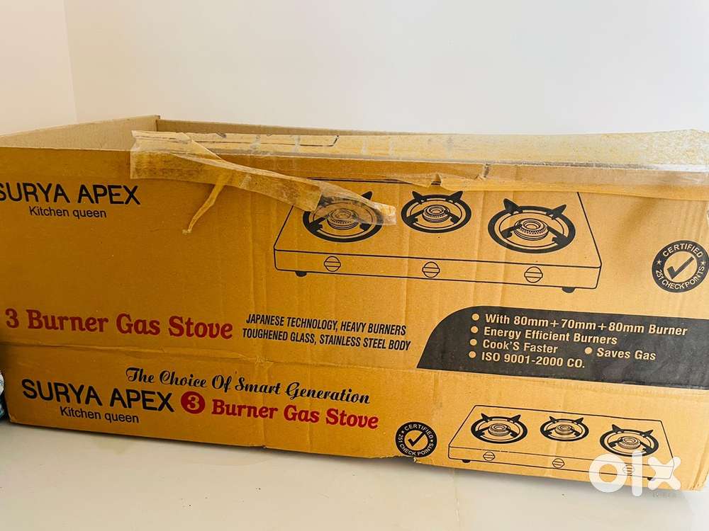 3 burner gas stove