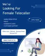 Female Telecaller , Work from office  12th pass