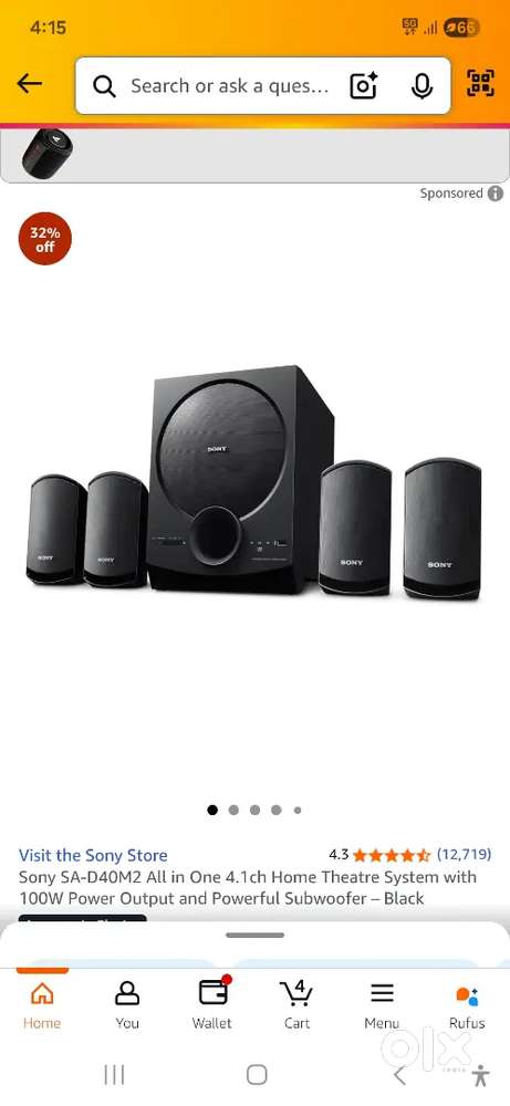 Sony SA-D40M2 All in One 4.1ch Home Theatre System with 100W