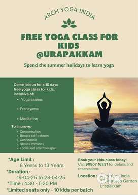 Free Yoga Summer Camp @Urapakkam
