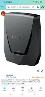 Synology WRX560 Dual Band Wifi 6 Router