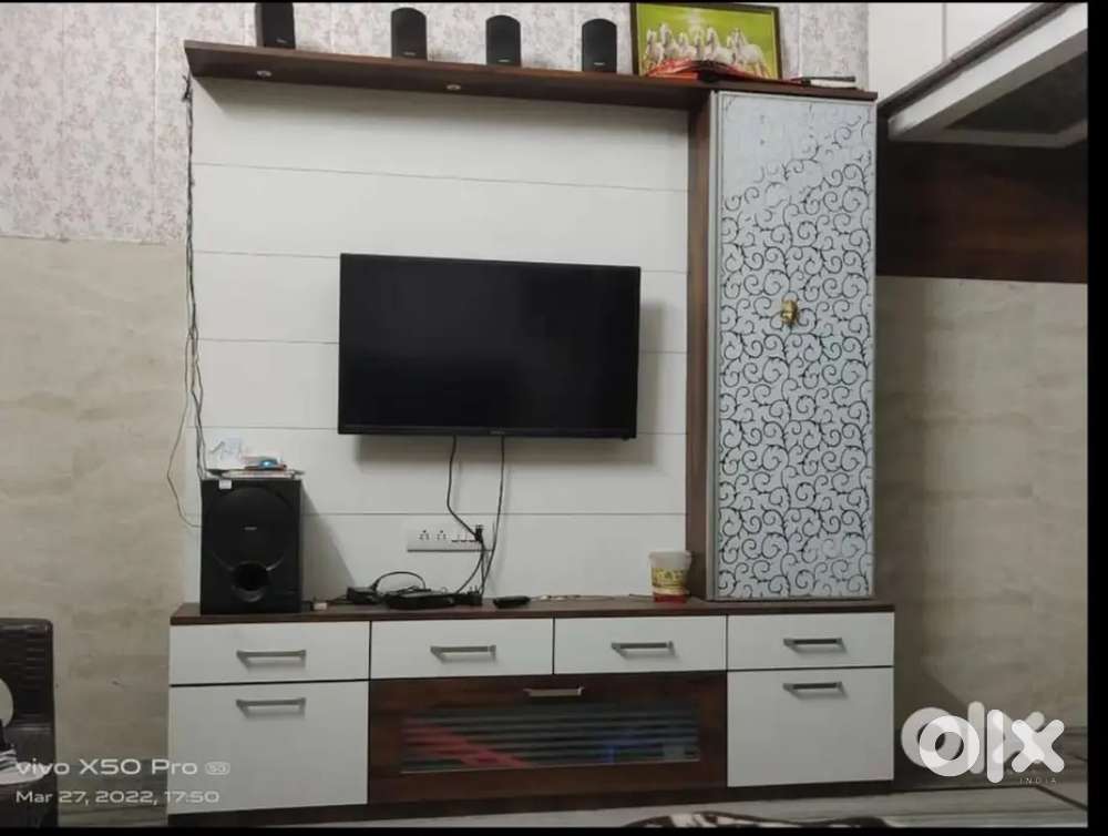 Ground floor with wooden work ,1floor 1bhk complete set