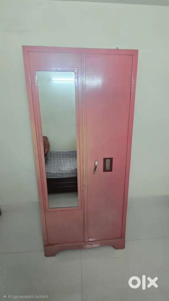Godrej metal wardrobe 2pc pink colour (7 ft height * 3 feet width)