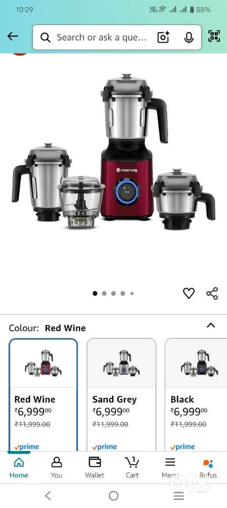 ATOMBERG ZENOVA MIXER GRINDER 1000WATTS
