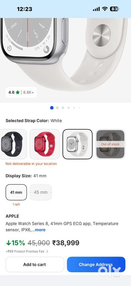 Apple watch series 8 41 mm white