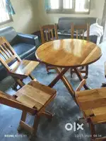 Folding table and chair ... Good finishing made by tik wood