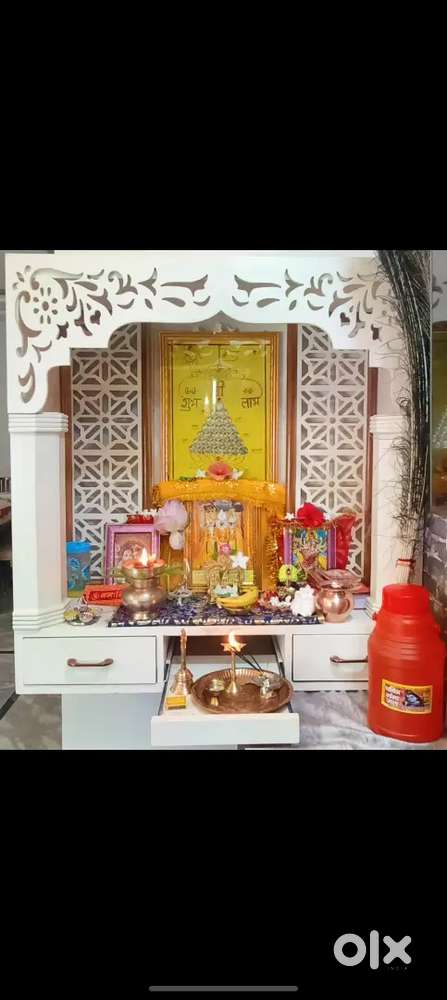 New design mandir +Fish aquarium kam show case
