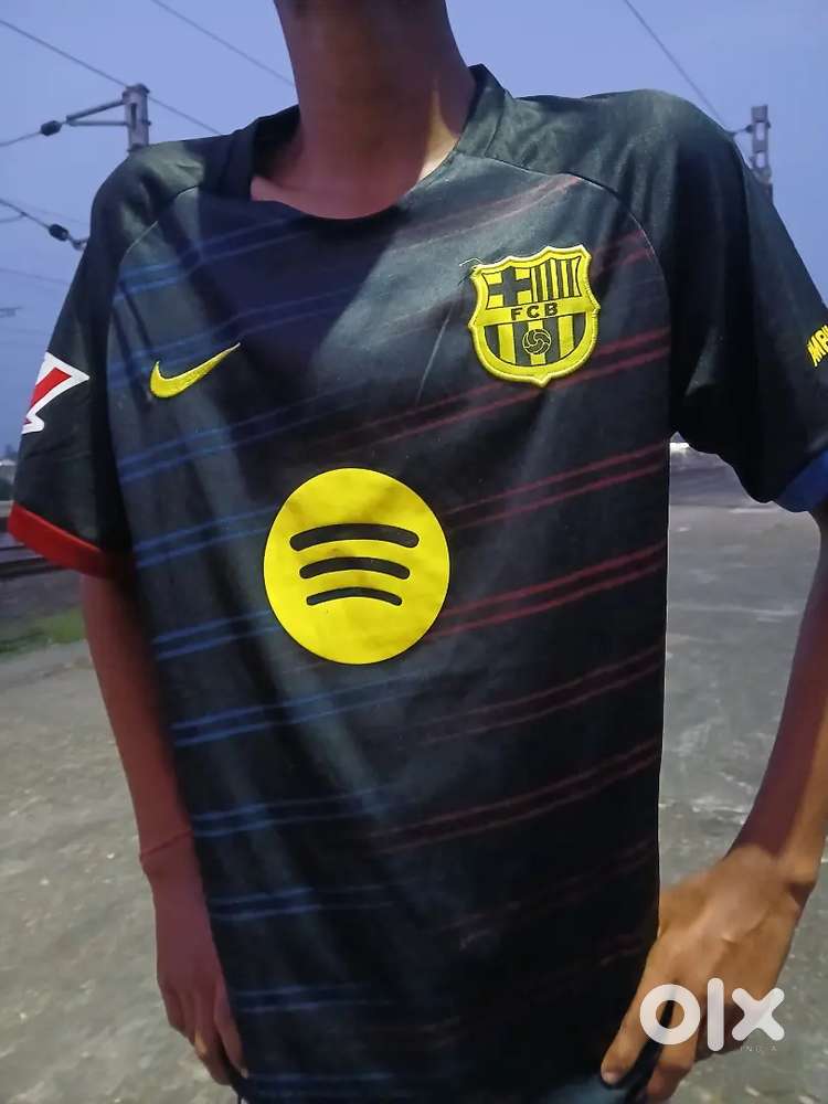 Football fc barca black jersey for sell u can also decrease the price