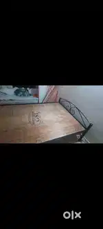 Steel bed.