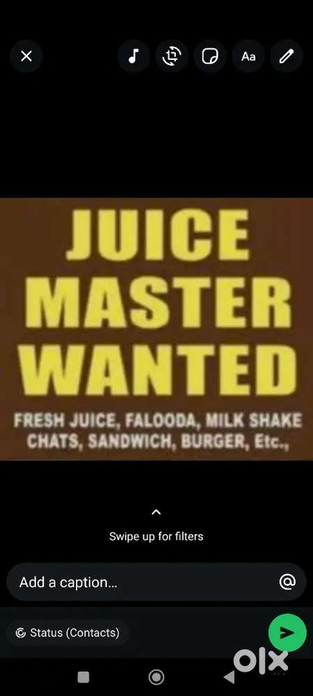 Juice master wanted room food available