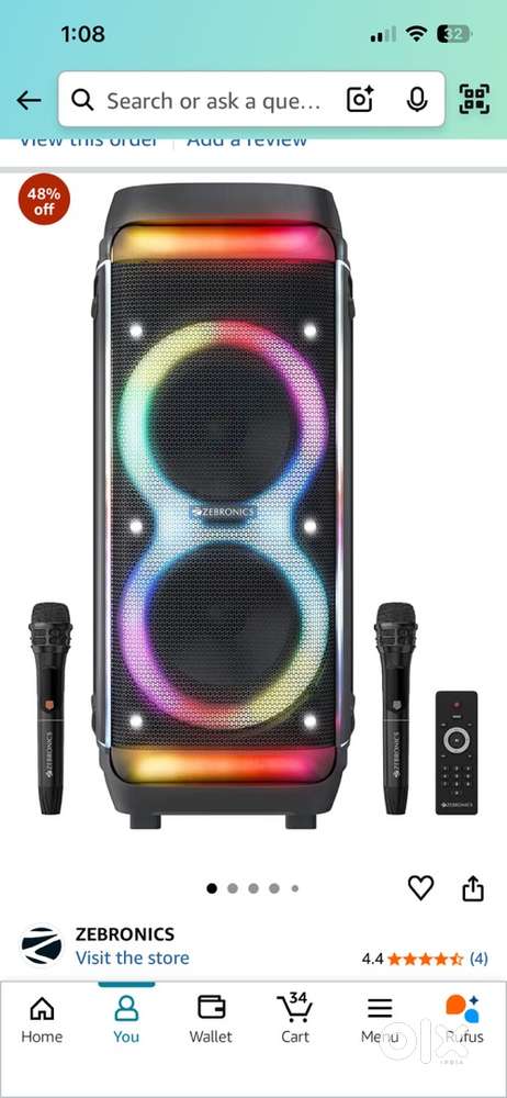Zebronics Trolley DJ Speaker, 200W