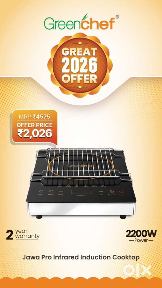 Brand New Greenchef Jawa Infrared Cooktop 2 Years Warranty MRP-4575