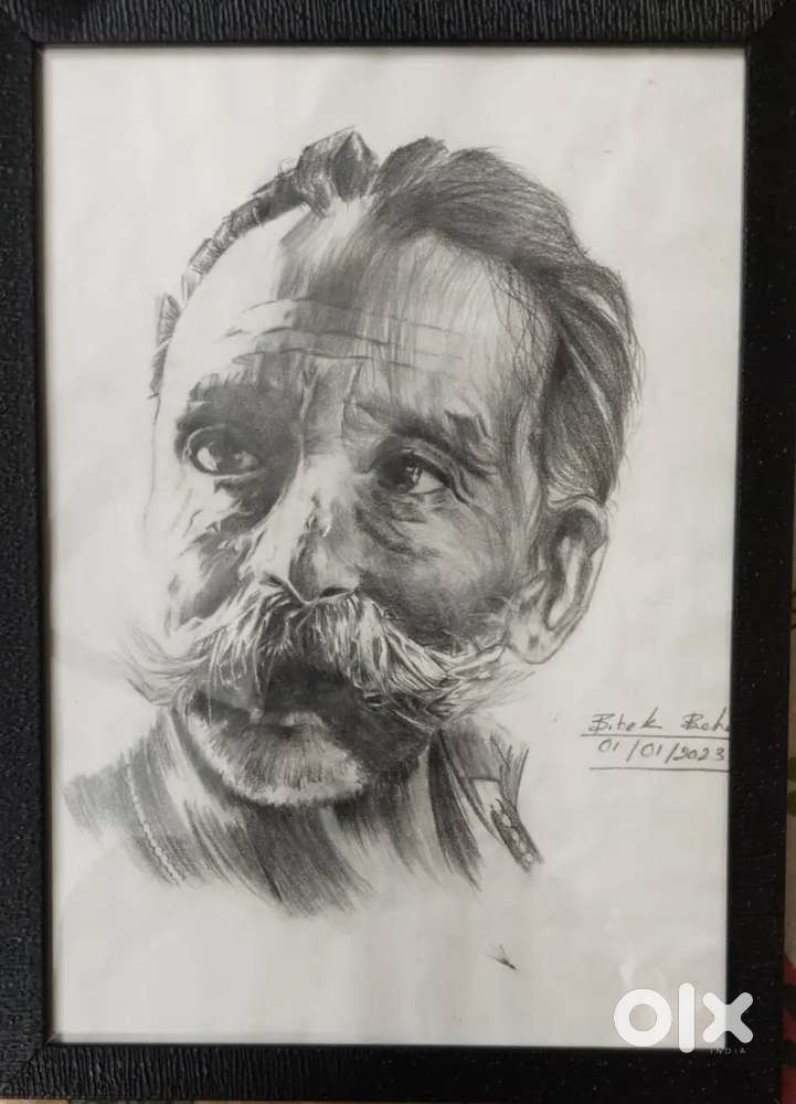 Old man portrait ll pencil sketch