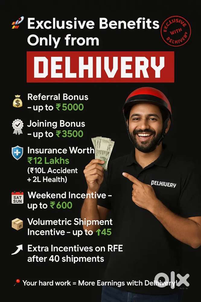 Urgent Delhivery Hiring - Delivery Riders