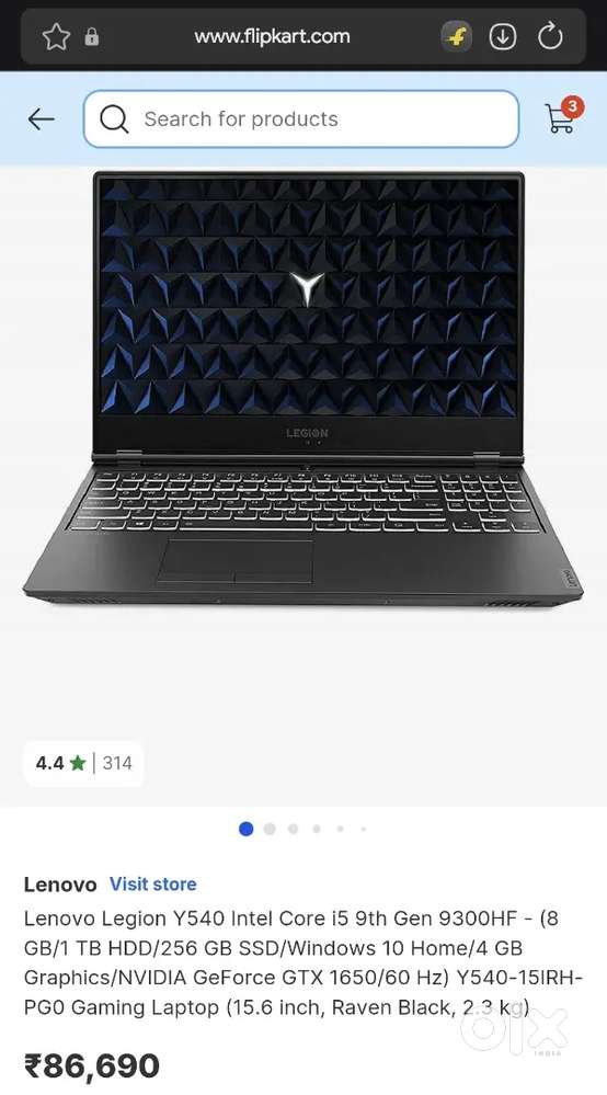 Lenovo Legion Y540 Gaming Laptop with Graphics