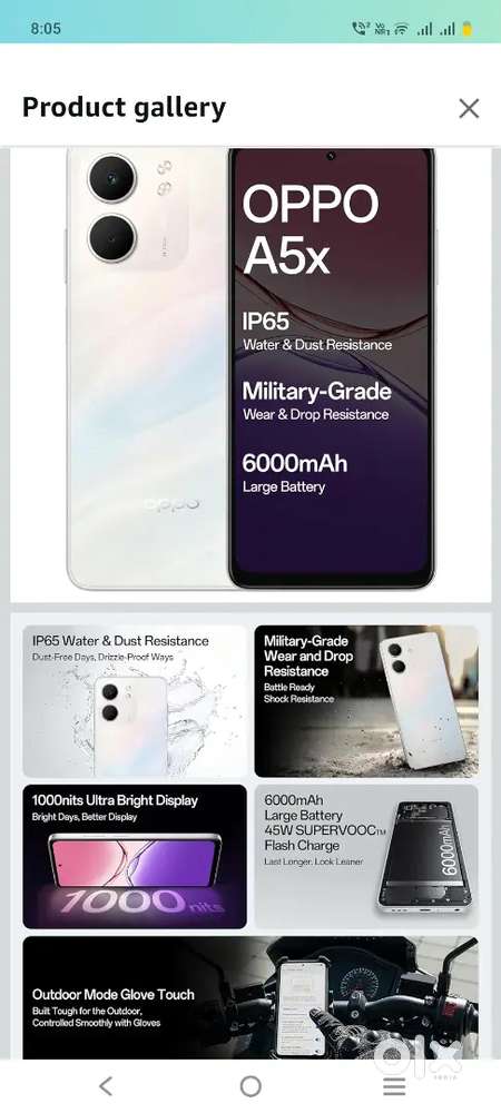 A5x 5gphone 4/128 white colour