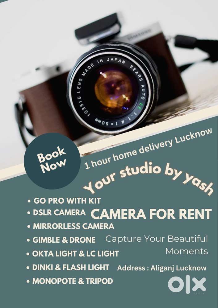 Camera for Rent go pro bhi h all lens available Drone also