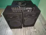 Dj box's full set up  5 transistor amplifier ssc india mic free ergent