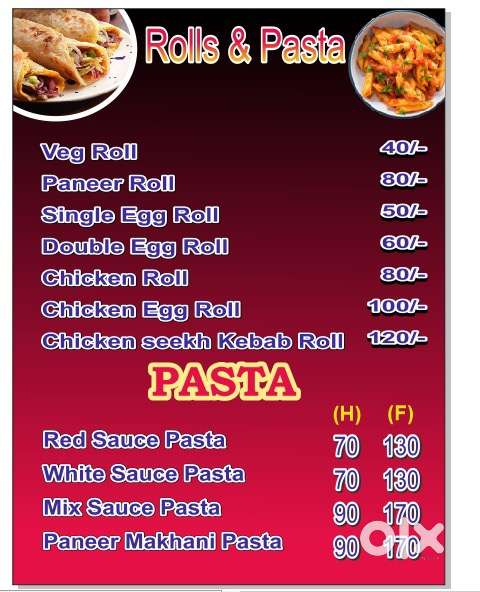 Chinese chief  ( Egg roll , pasta )