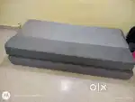 3 seater sofa cum bed|6×6 feet|  3 cushions| dark grey|
