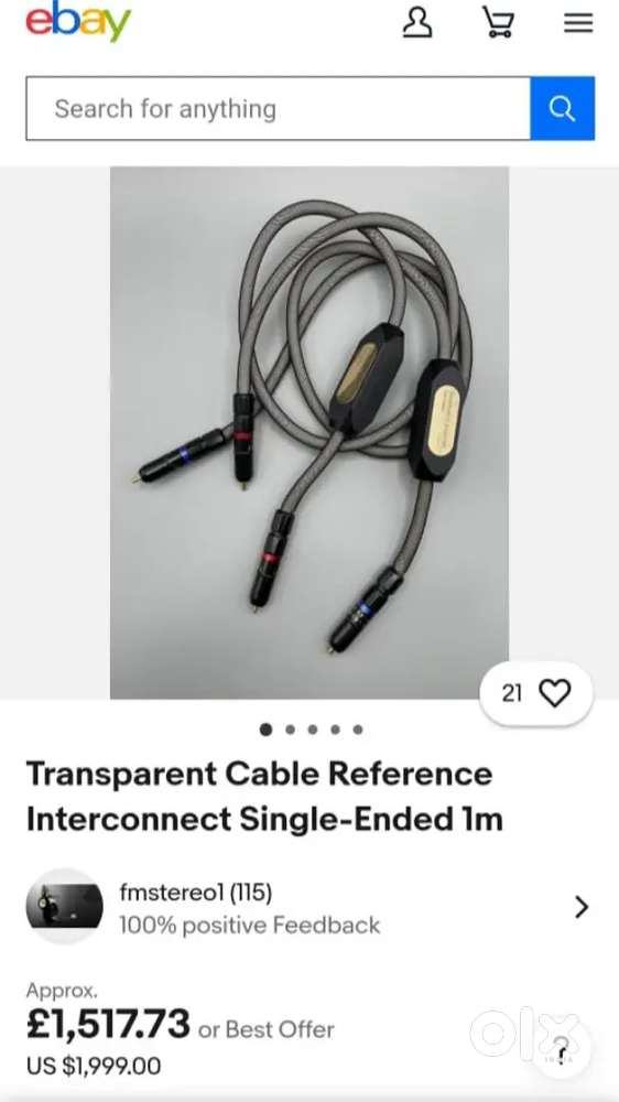 TRANSPARENTAUDIO, , RCA CABLES, AUDIOQUEST, B&W,PARASOUND