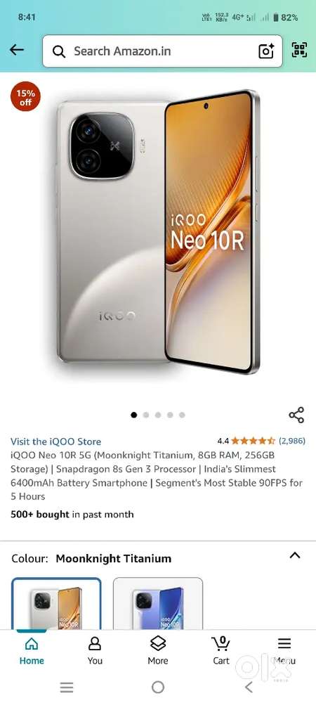 iQOO neo 10r (8+256)just one day mobile