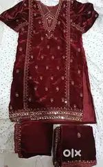 Velvet suit with dupatta