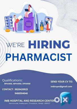 Pharmacist Job Vacancy In Thiruvananthapuram, Kerala