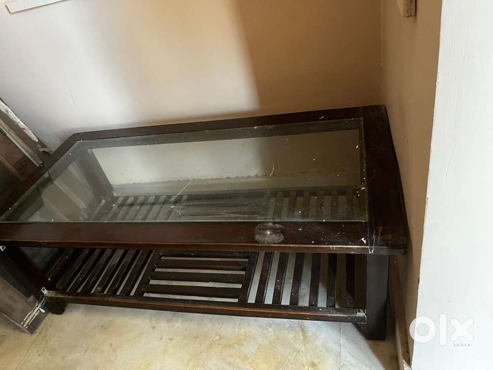 Wooden Table with glass