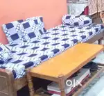 Pure Single teakwood bed with mattress_Rs.5000