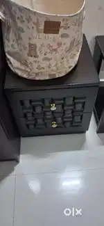 King size Cot with Storage & Side Table