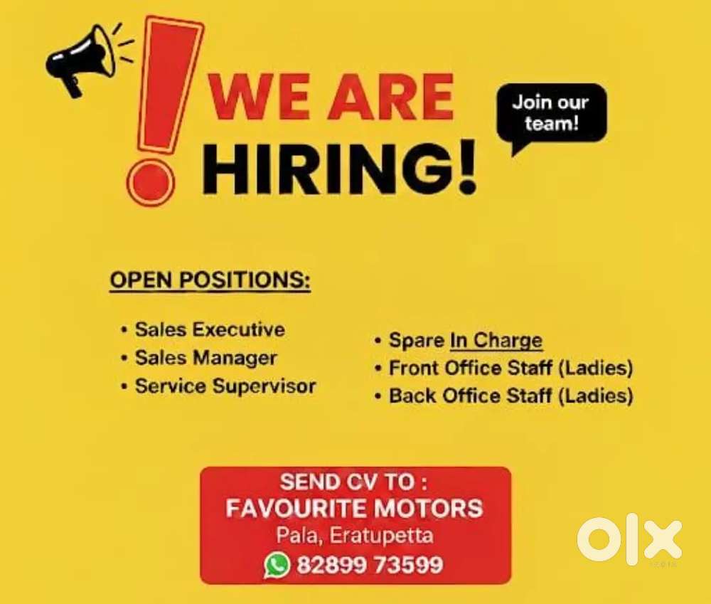 Job vacancy for sales&service