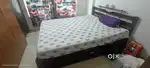 Queen size plywood bed with wakefit Mattress and spill cover at sus