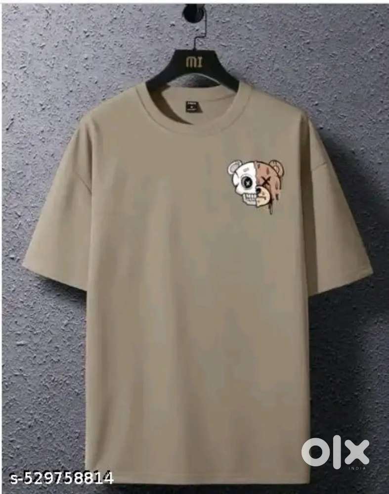 Men'S Printed Typography Round Neck OVERSIZED T-Shirt