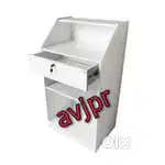 New white colour reception table cash counter office furniture cafe