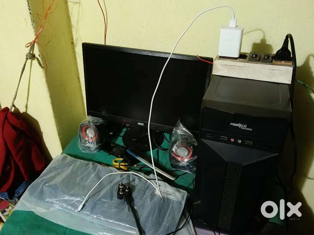 Desktop computer with sound box