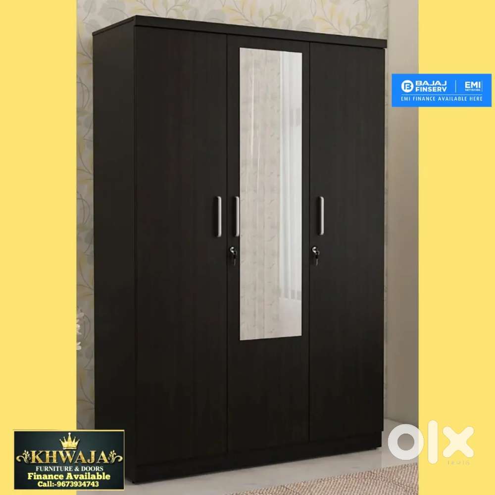 Khwaja Furniture. Designer 3 doors Wardrobe ( Bajaj finance Available)