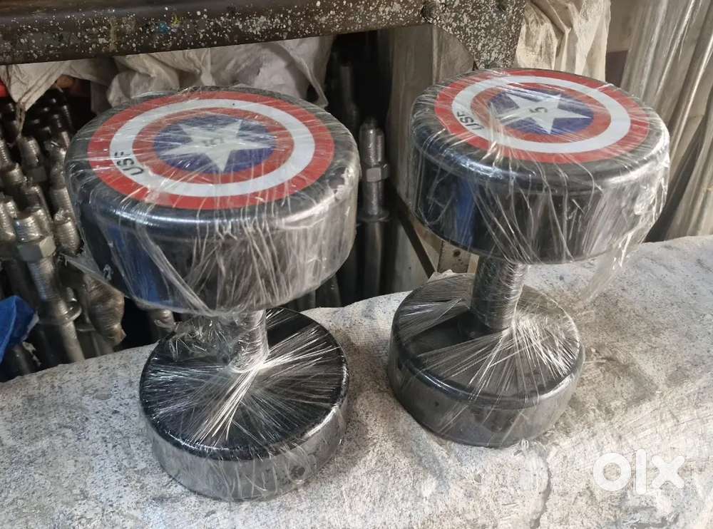 Rubber coated dumbells available from 2.5kg to 15kg