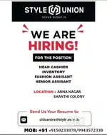 sales person( Fashion assistant),senior sale sperson ( Team leader )