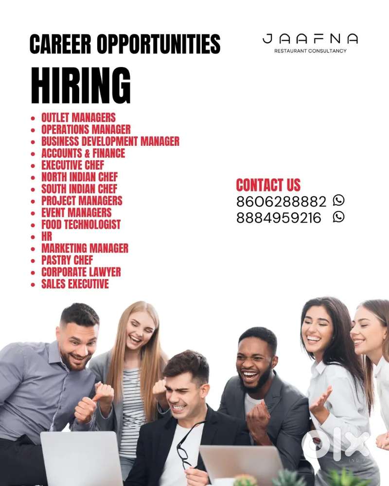 Job opportunities with Jaafna Restaurant Consultancy team