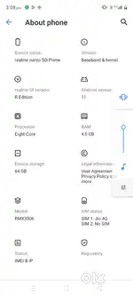 Realme narzo 50i prime single camera 4 64