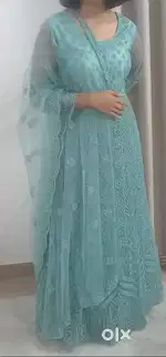Sea green wedding outfit