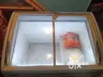300 litre glass top deep freezer (curved shaped),with LED light inside