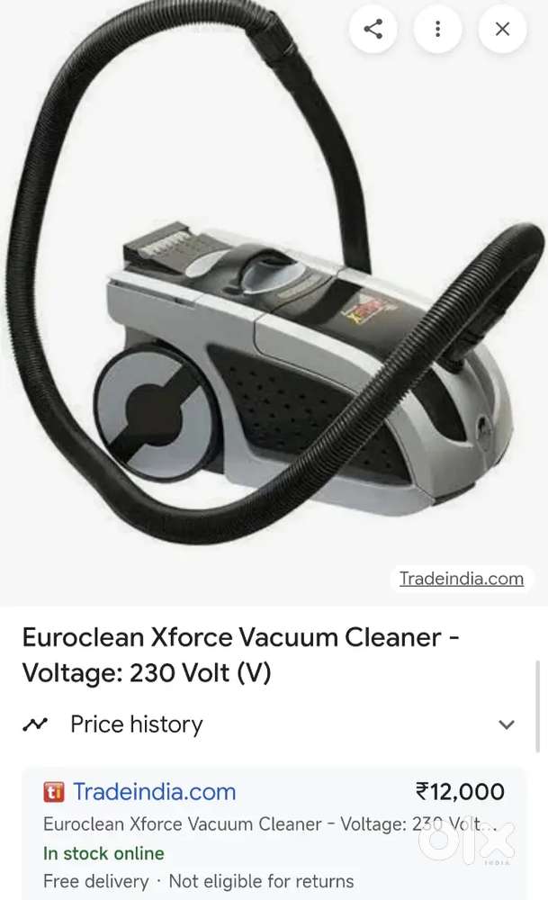 Eureka Forbes Euroclean X-Force Vacuum Cleaner For Sale