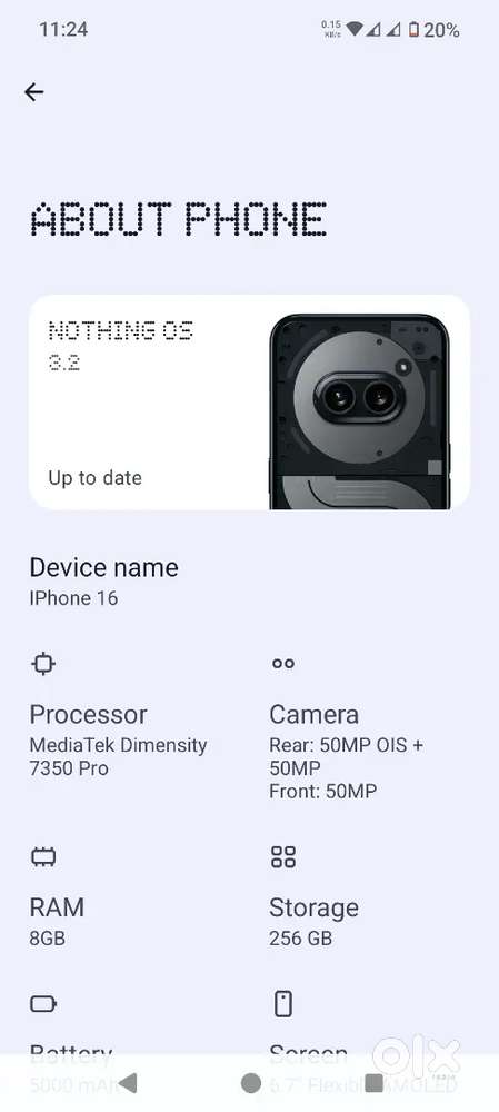 Nothing 2a plus 8gb ram 256gb storage