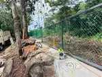 Chain link fence and slab wall fence